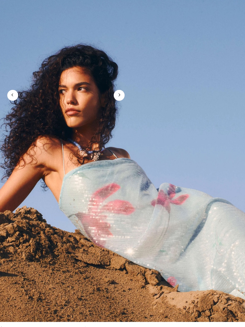 Nwot, Xxl. $500 Rat & Boa Marisol Blue Floral Printed Sequin Shimmer Maxi Dress